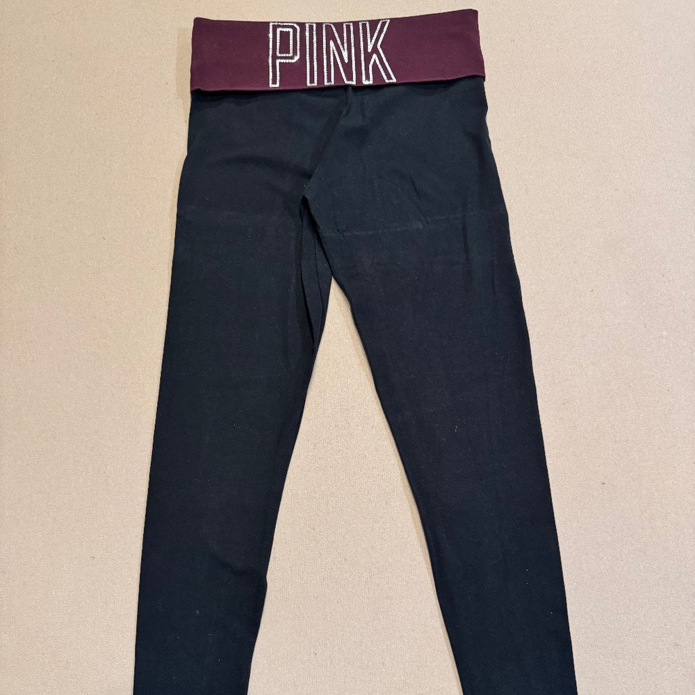 PINK Victorias Secret Fold over Yoga Leggings Size S